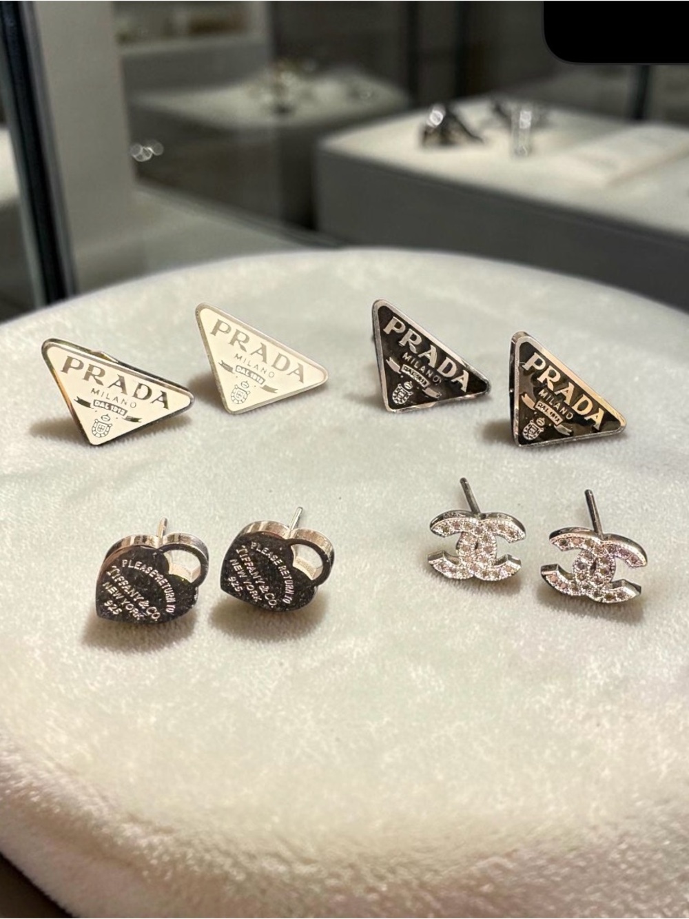 Silver-Tone Stud Earrings